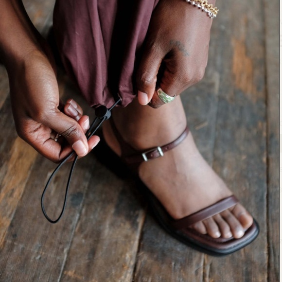 EUC Ines Vagabond Shoemakers 40  US10 Brown Chunk heels 2 Strap leather Sandal - Picture 7 of 11